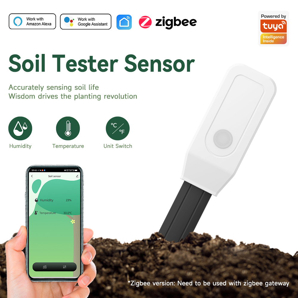 Moisture Meter Plant - Smart Soil Tester Sensor, Zigbee 3.0