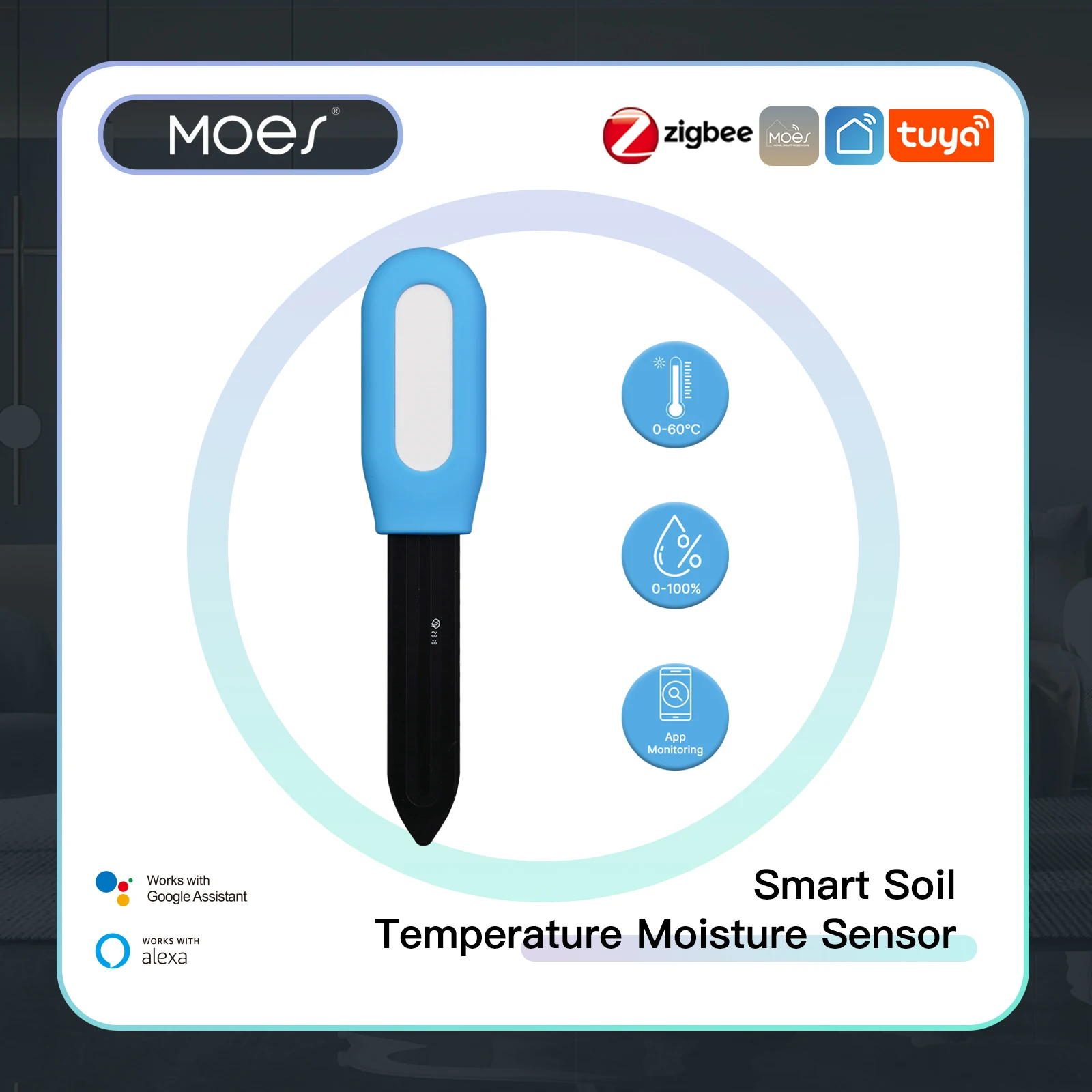 Moisture Meter Plant - MOES Smart ZigBee Soil Temperature Meter