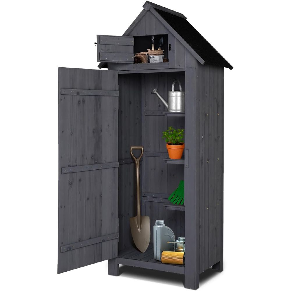 Outdoor Wooden Storage Shed, G - Gardening Tools Wooden review and price