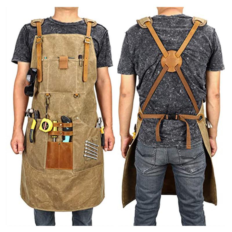 Men Canvas Apron Multifunction - Gardening Tools Logo review and price