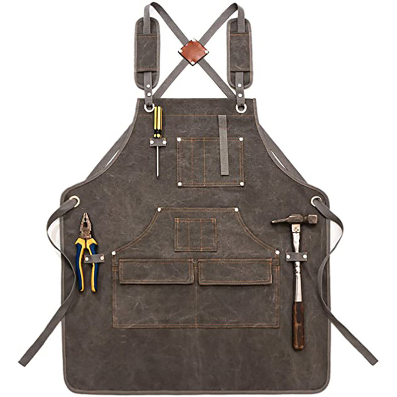 Simple Thickened Canvas Apron  - Gardening Tools Logo review and price