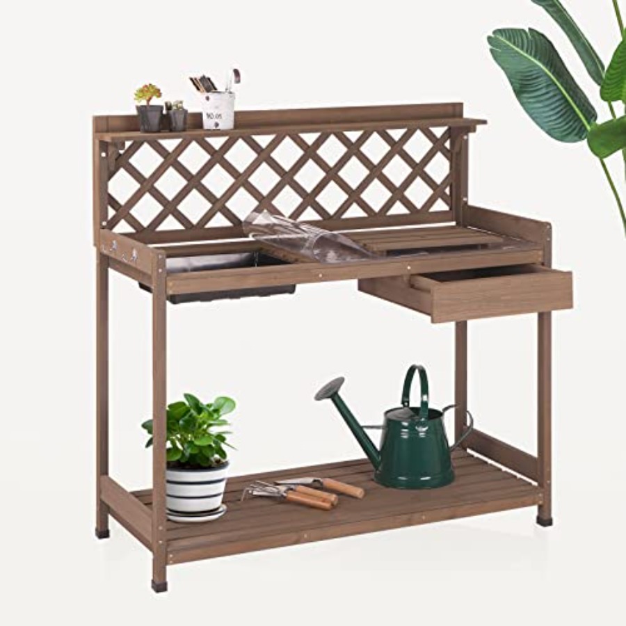 Outdoor Potting Bench For Gard - Gardening Tools Wooden review and price