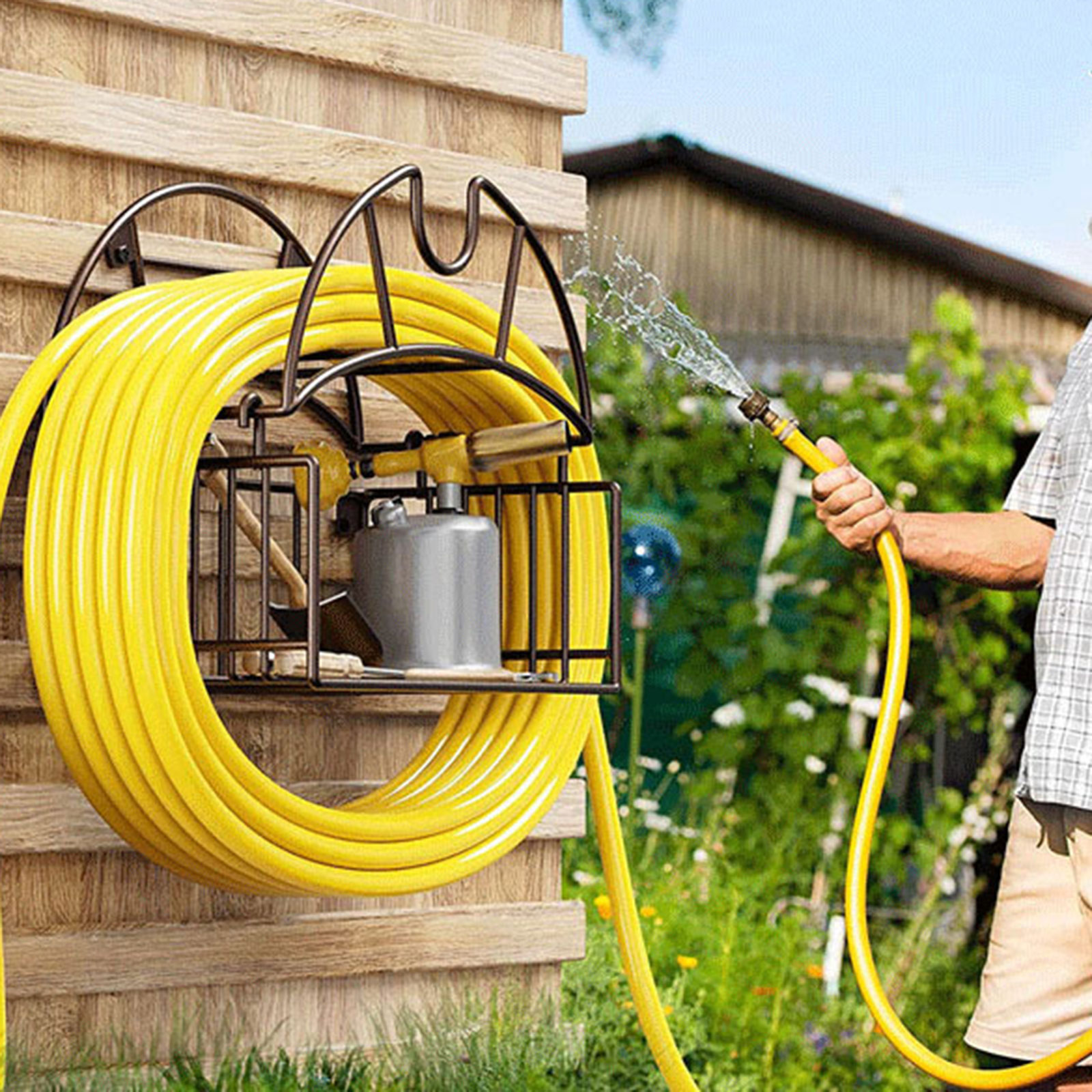 Wall Mount Garden Hose Holder  - Gardening Tools Hoe review and price