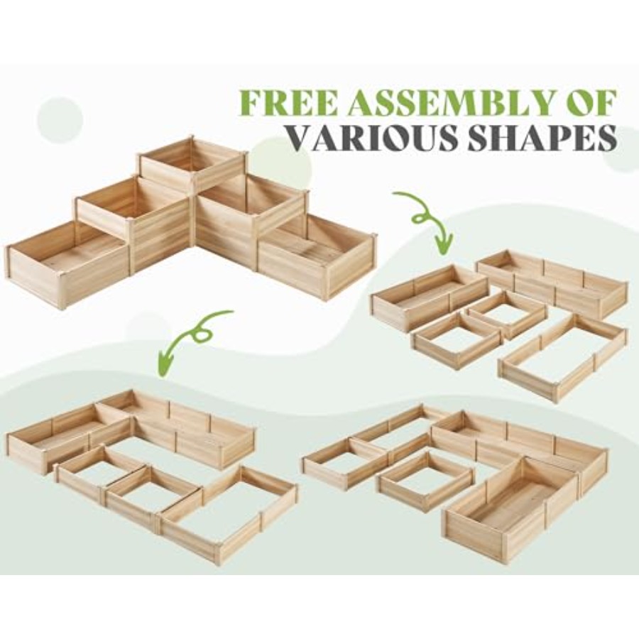 Raised Garden Bed 3-Tier Outdo - Gardening Tools Wooden review and price