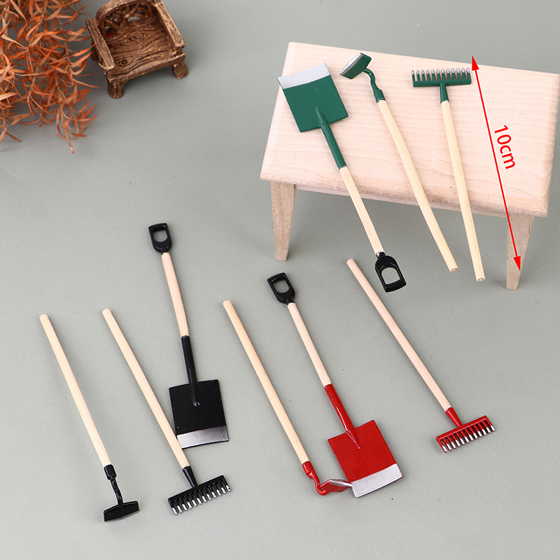 3Pcs 1:12 Dollhouse Miniatures - Gardening Tools Hoe review and price